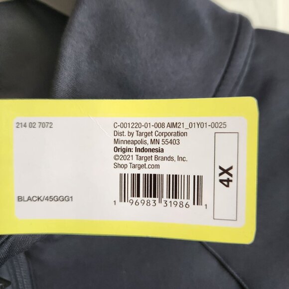 All In Motion Womens Jacket 1/2 Zip Pullover Long Sleeve Top 4X Black NWT - Picture 3 of 11